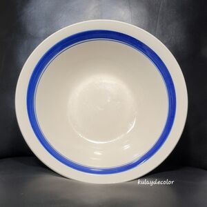 Vintage Stoneware Prinetti 9" Bowl Blue White Band Ring Stripe Replacement Bowl